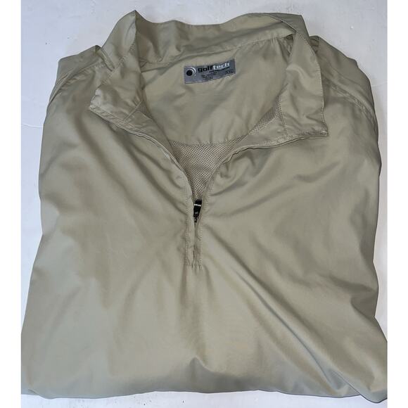 Golf Tech Quarter Zip‎ removable sleeves beige Windbreaker XXL 2 Pocket - Picture 8 of 8
